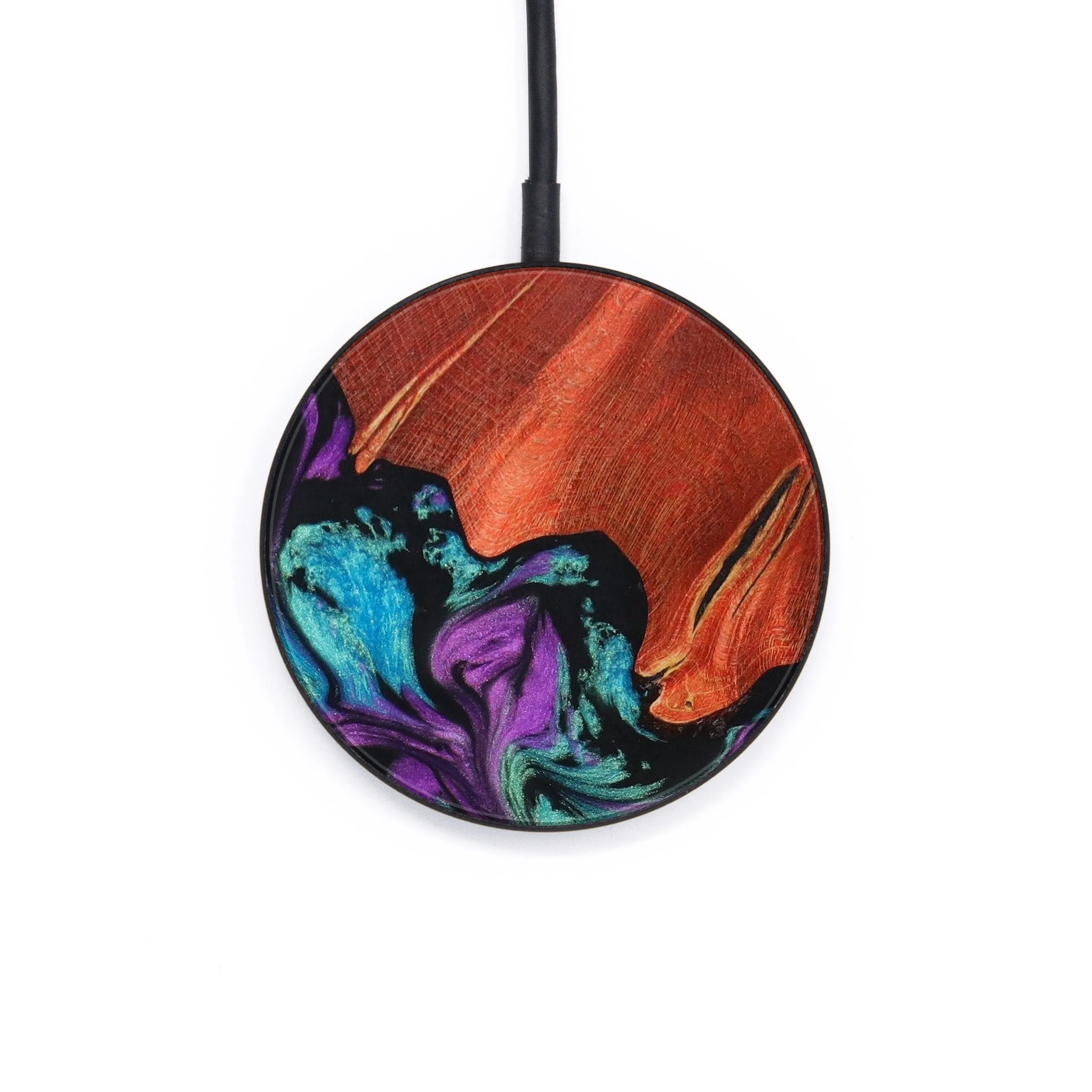 Circle Wood Resin Wireless Charger - Dylan (Purple, 642547)