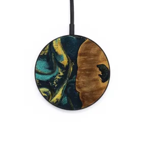 Circle Wood Wireless Charger - Sanford (Teal & Gold, 738380)