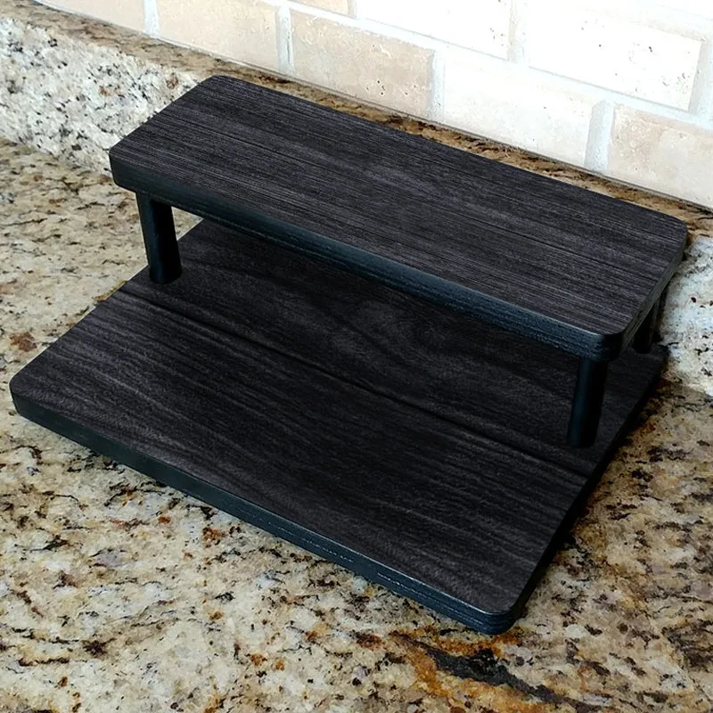 Counter Caddies™ - "Dark Wood" Themed Artwork - Straight Shelf - 12" Length