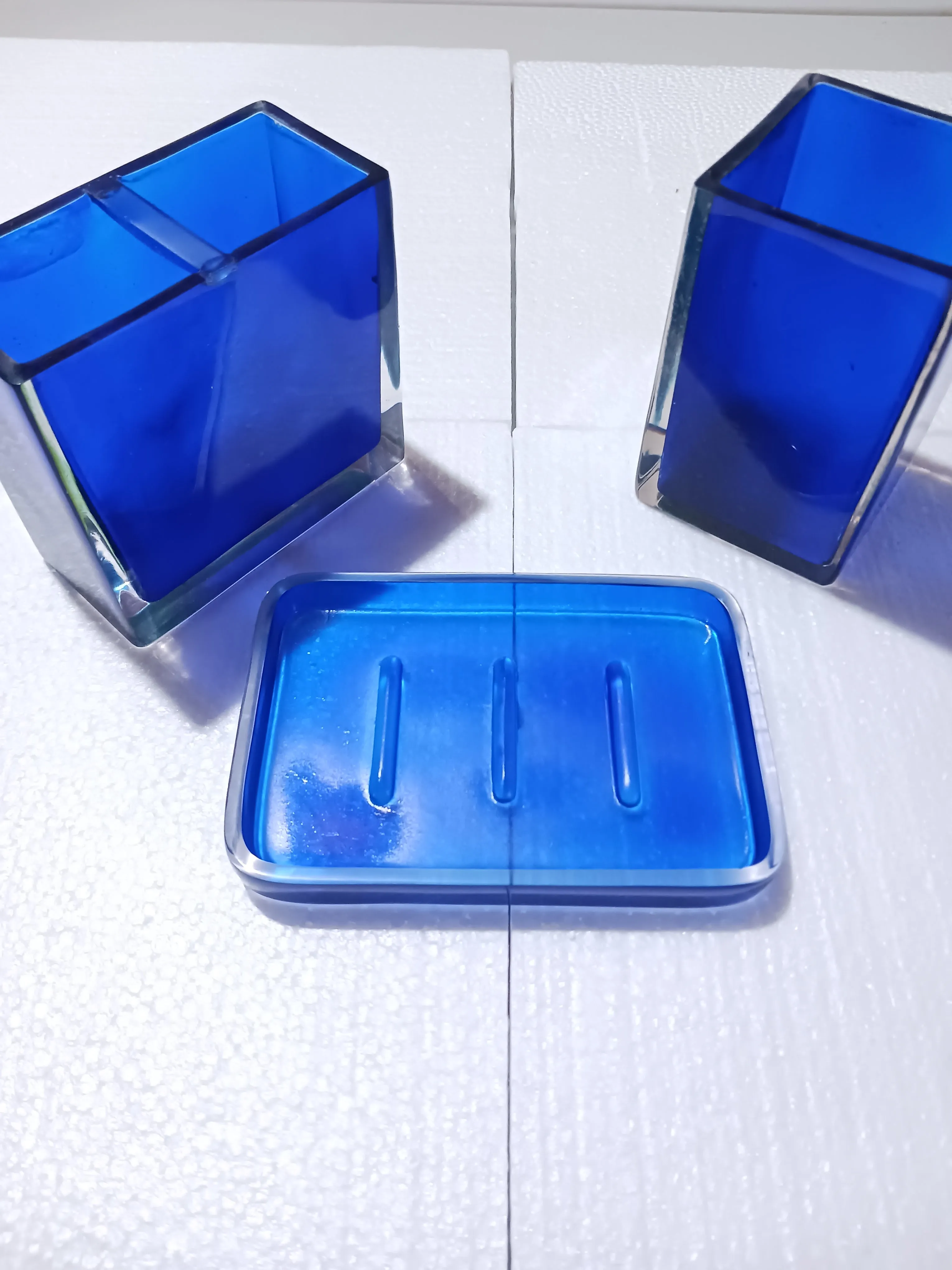 Dark Blue Acrylic Bathroom Accessory Set