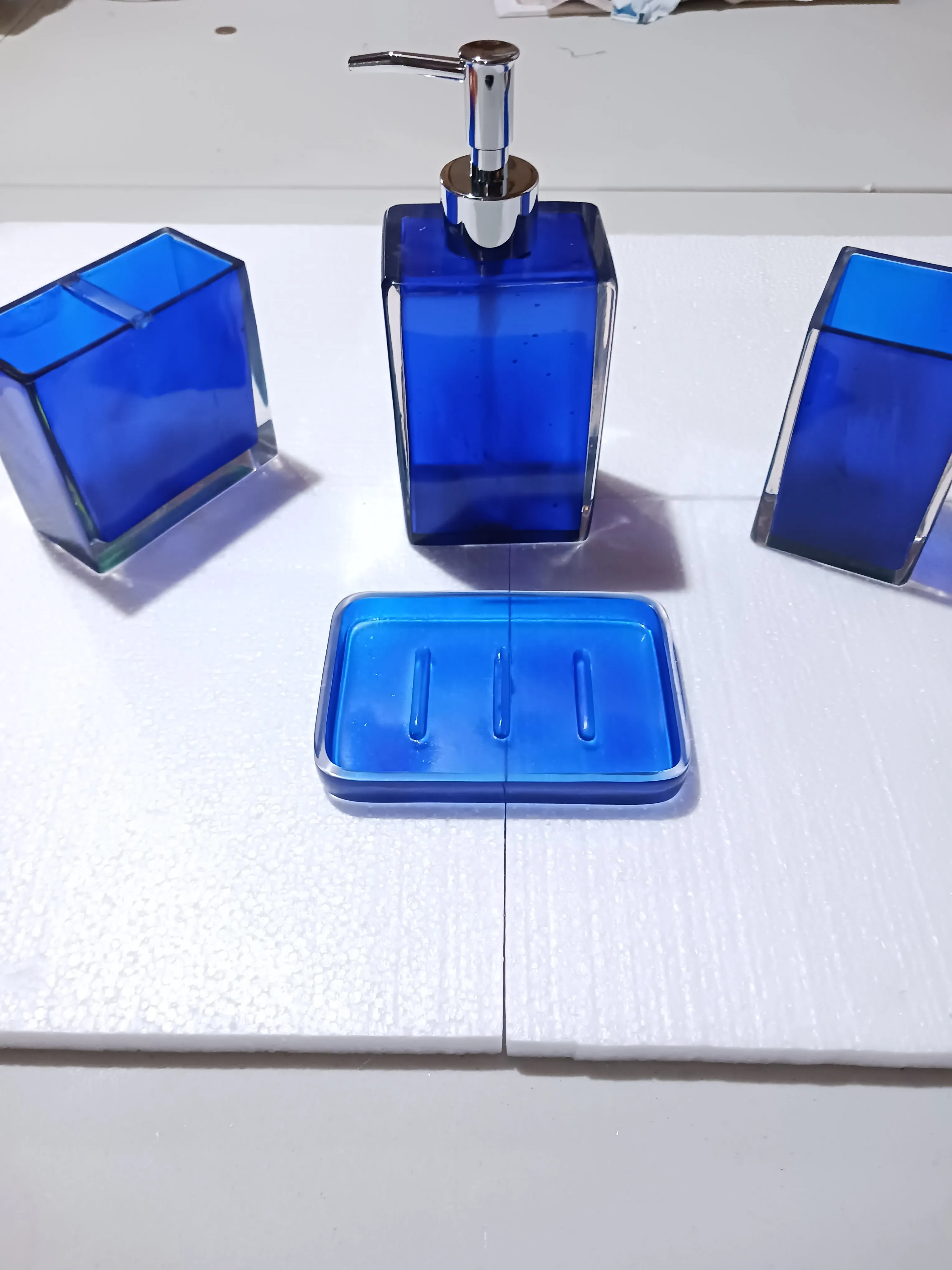 Dark Blue Acrylic Bathroom Accessory Set