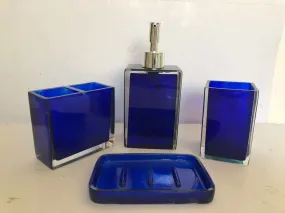 Dark Blue Acrylic Bathroom Accessory Set