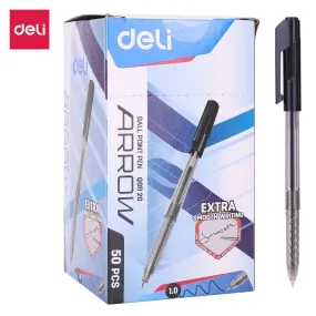 Deli Ball Point Pen Bullet tip 1.0mm - (Black)