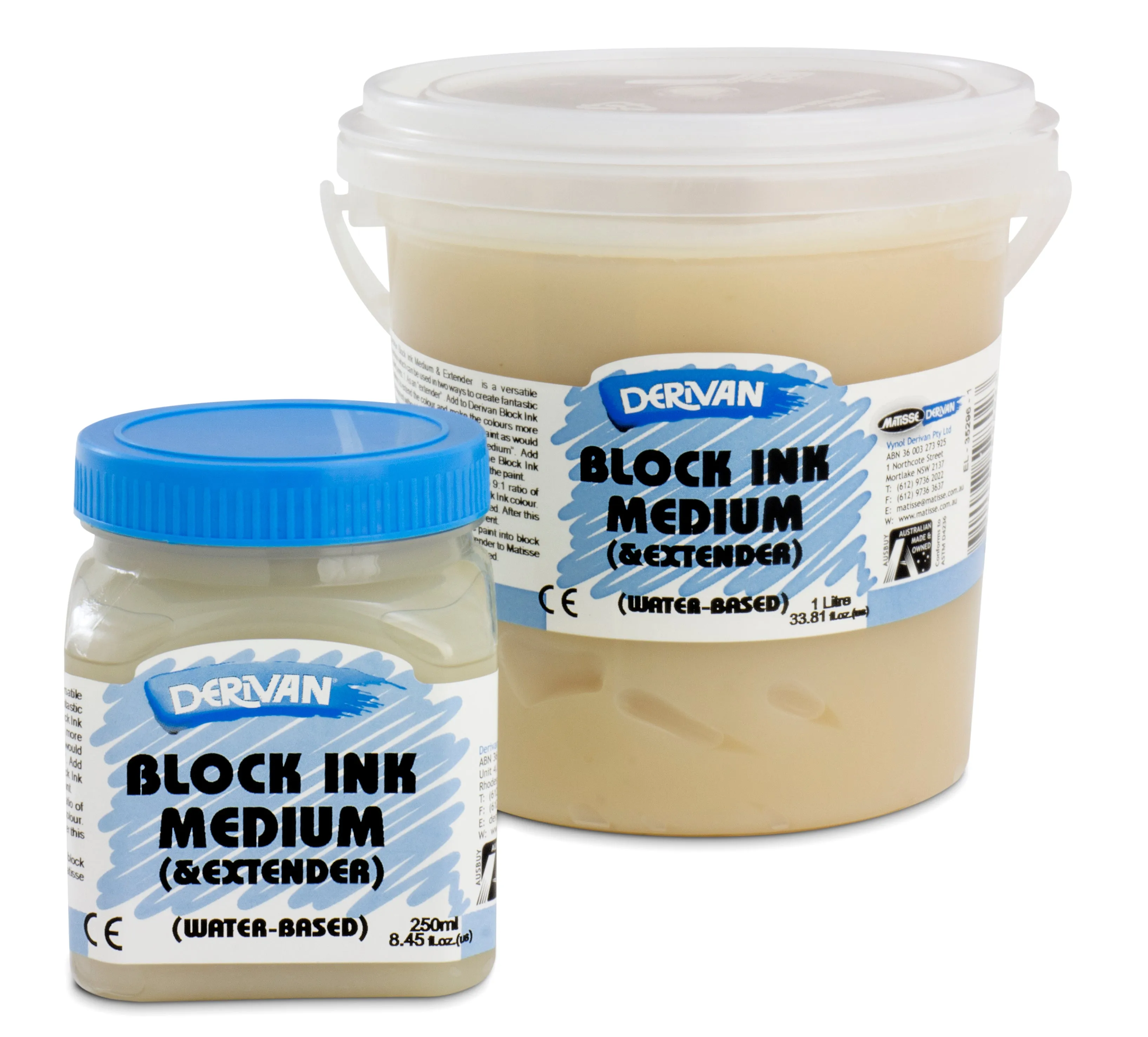 Derivan Block Ink Medium & Extender - 250ml / 1L