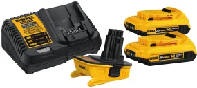 DeWALT DCA2203C Battery Adapter Kit, 18 to 20 V Input, 2 Ah, Battery Included :EA: QUANTITY: 1