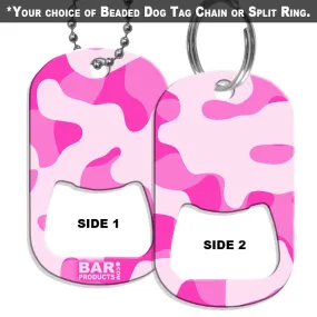 Dog Tag Bottle Opener - Pink Camo