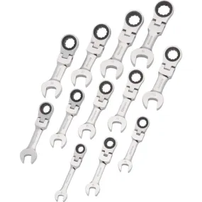 DYNAMIC 12 PIECE RATCHETING COMBINATION STUBBY WRENCH SET - METRIC