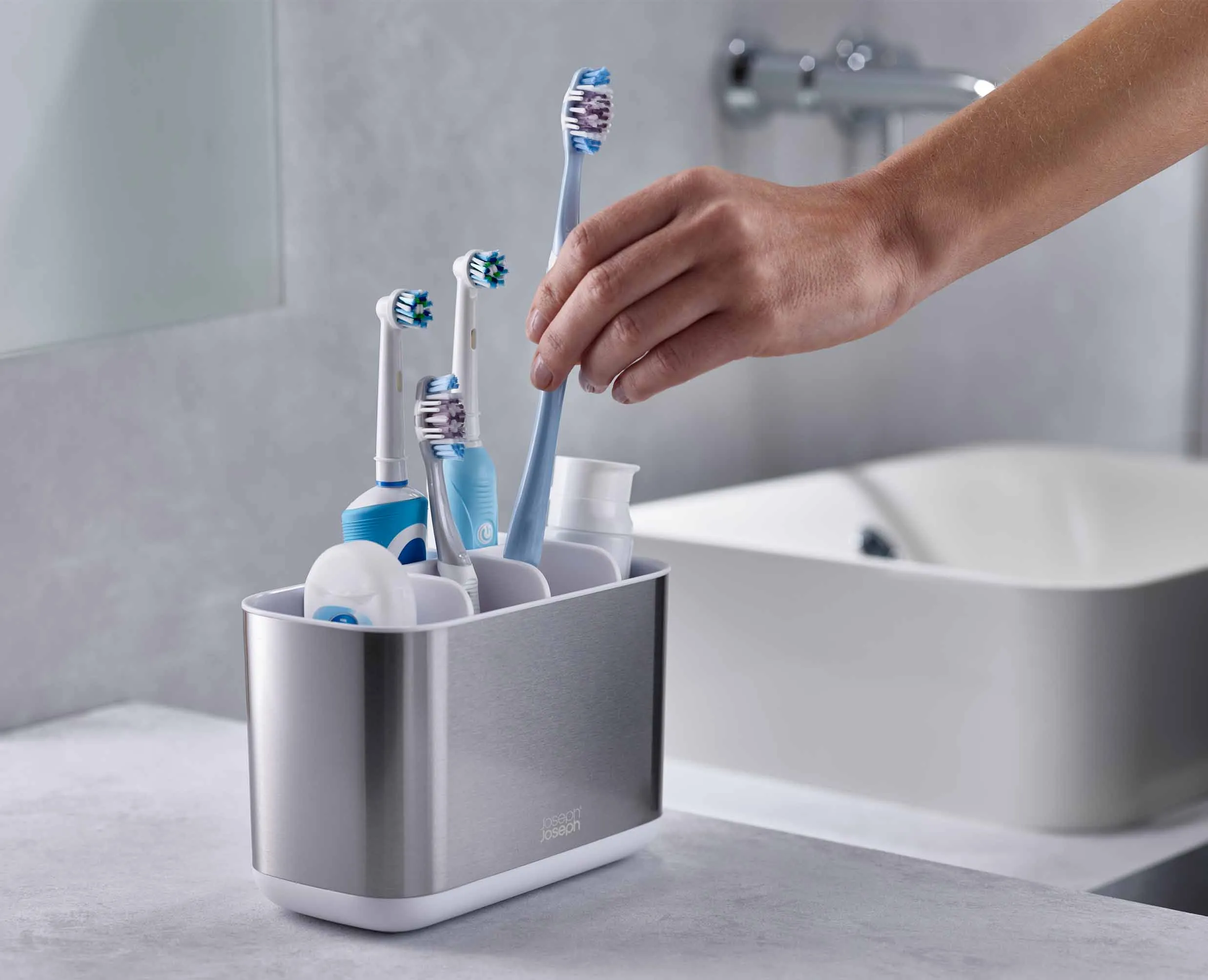 EasyStore™ Stainless-steel Large Toothbrush Holder