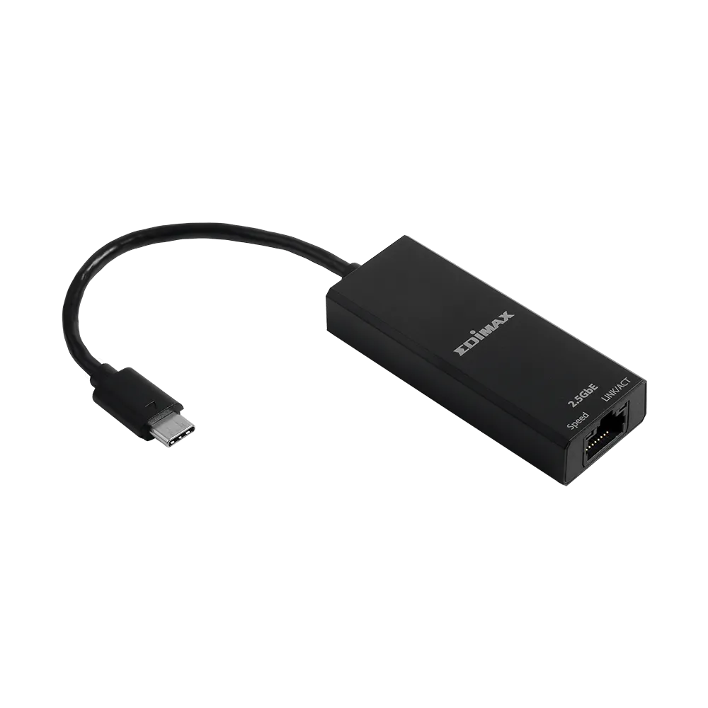 EDIMAX USB-C to 2.5 Gigabit Ethernet Adapter. Supports up to 2.5GbE Data Transfer. Portable Lightweight Design. LED Indicators.