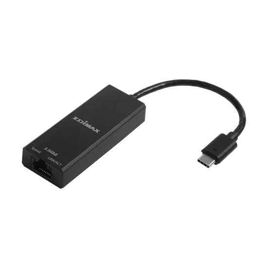 EDIMAX USB-C to 2.5 Gigabit Ethernet Adapter. Supports up to 2.5GbE Data Transfer. Portable Lightweight Design. LED Indicators.