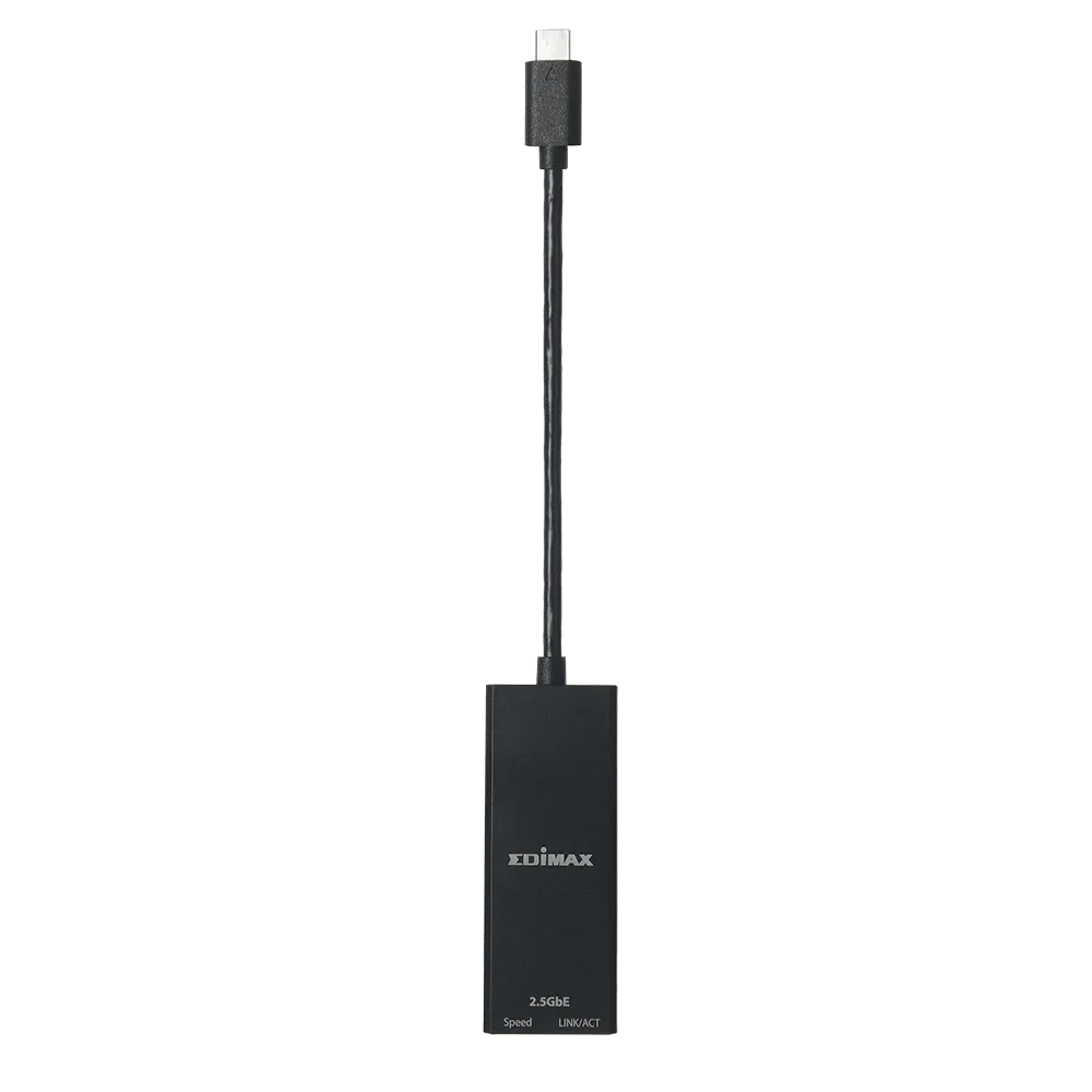 EDIMAX USB-C to 2.5 Gigabit Ethernet Adapter. Supports up to 2.5GbE Data Transfer. Portable Lightweight Design. LED Indicators.