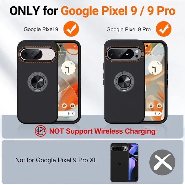 Entronix Google Pixel 9/9 Pro Case - 360º Circular Ring Holder,