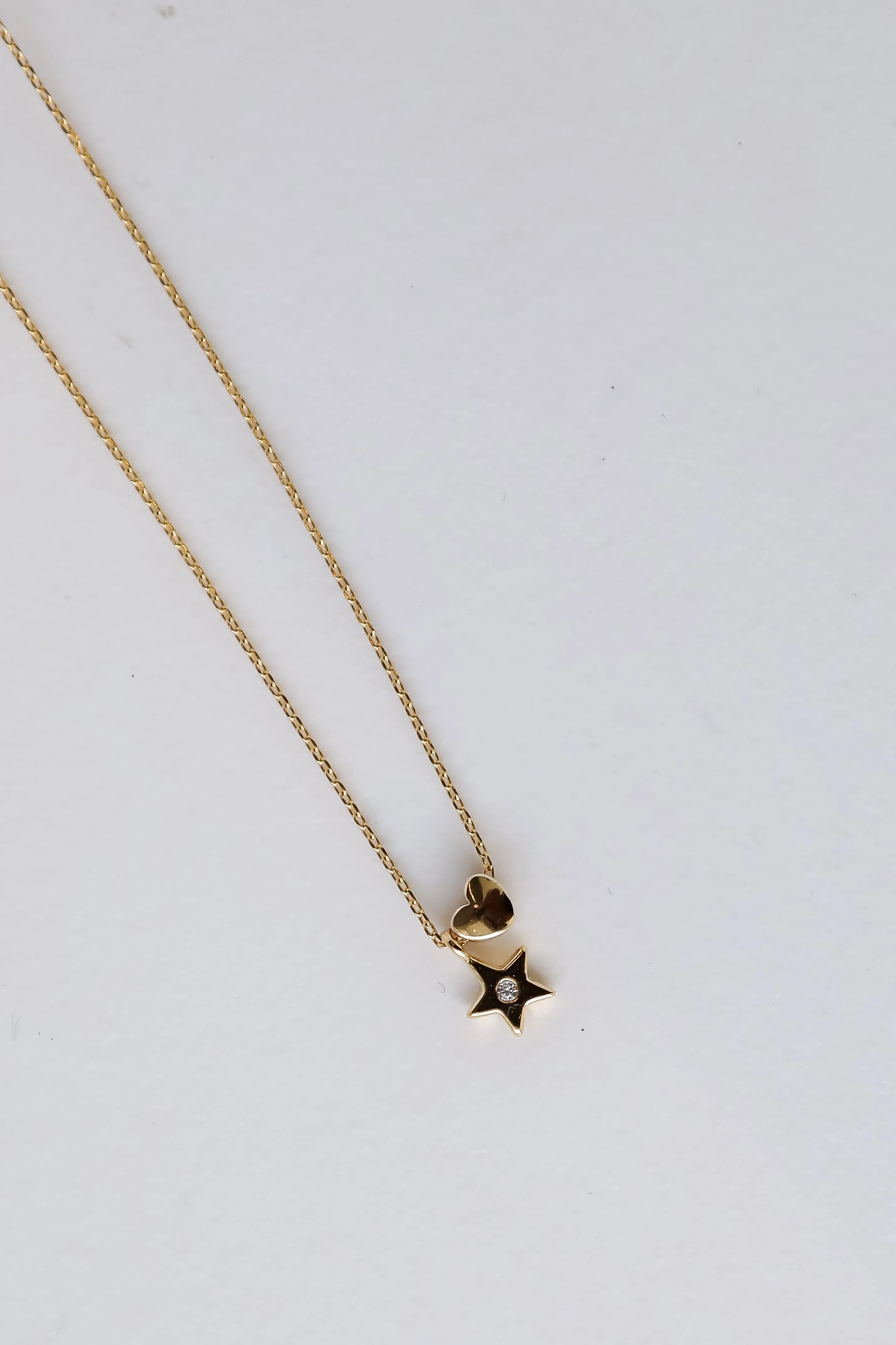 FINAL SALE - Missy Gold Star   Heart Charm Necklace