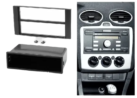 Ford Focus II, Fiesta, Fusion, Transit 06-11, Kuga 08-12 Double Din Trimplate