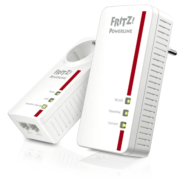 Fritz! Powerline 1260E set bestaat uit 2 adapters, een 1220E en 1260E (WiFi access point)