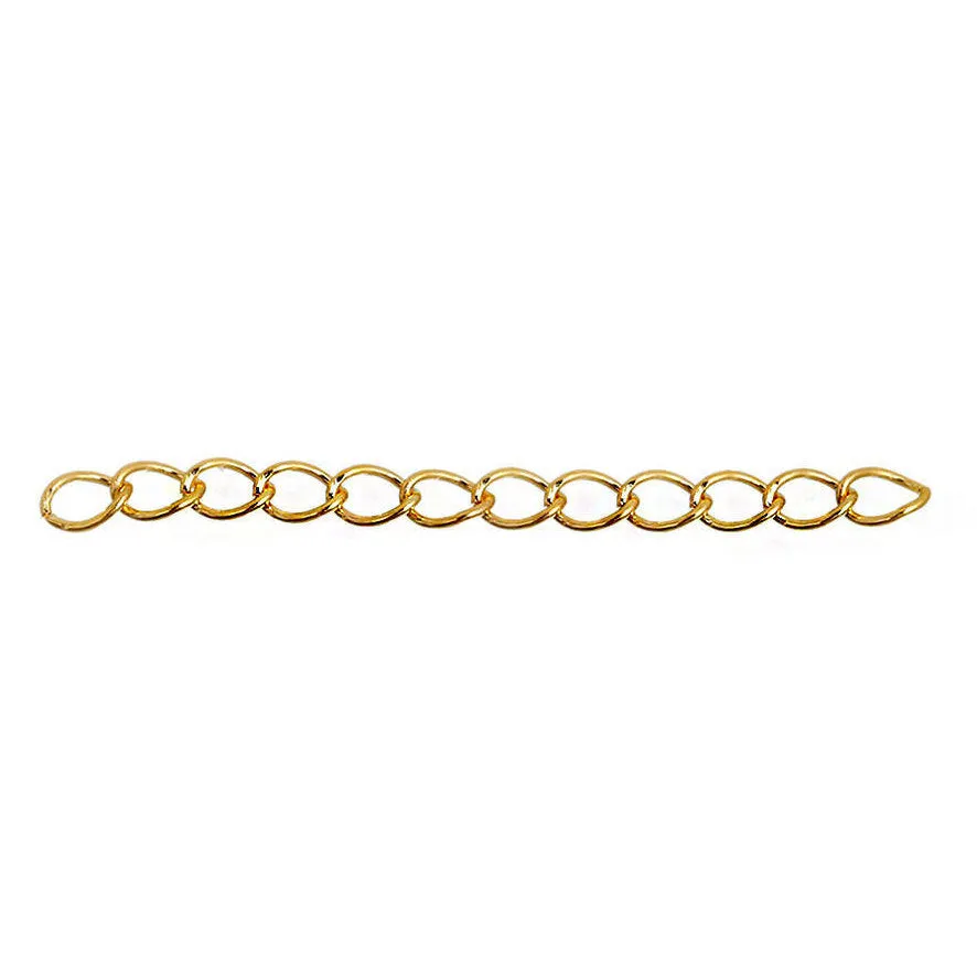 Gold Tone Extender Chains - 50mm x 4.0mm - 50 Pieces - FD498