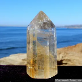 Golden Optical Calcite Crystal Point 5.8"