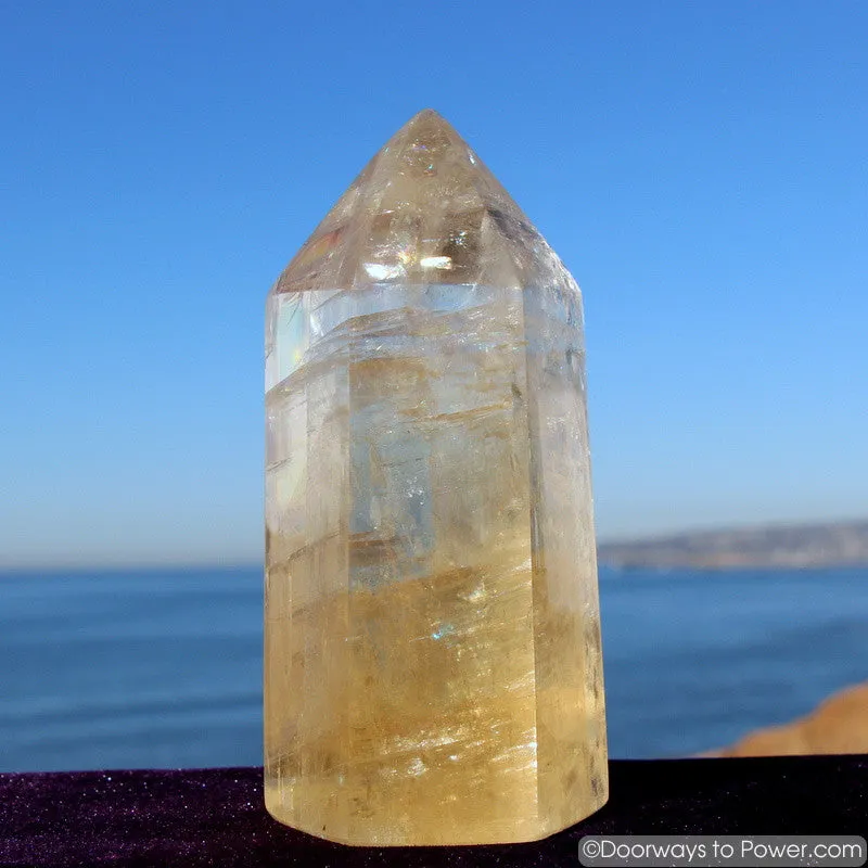 Golden Optical Calcite Crystal Point 5.8"