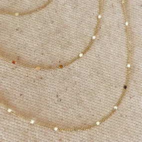 GoldFi - 18k Gold Filled 1mm Curb Chain With Pressed Details