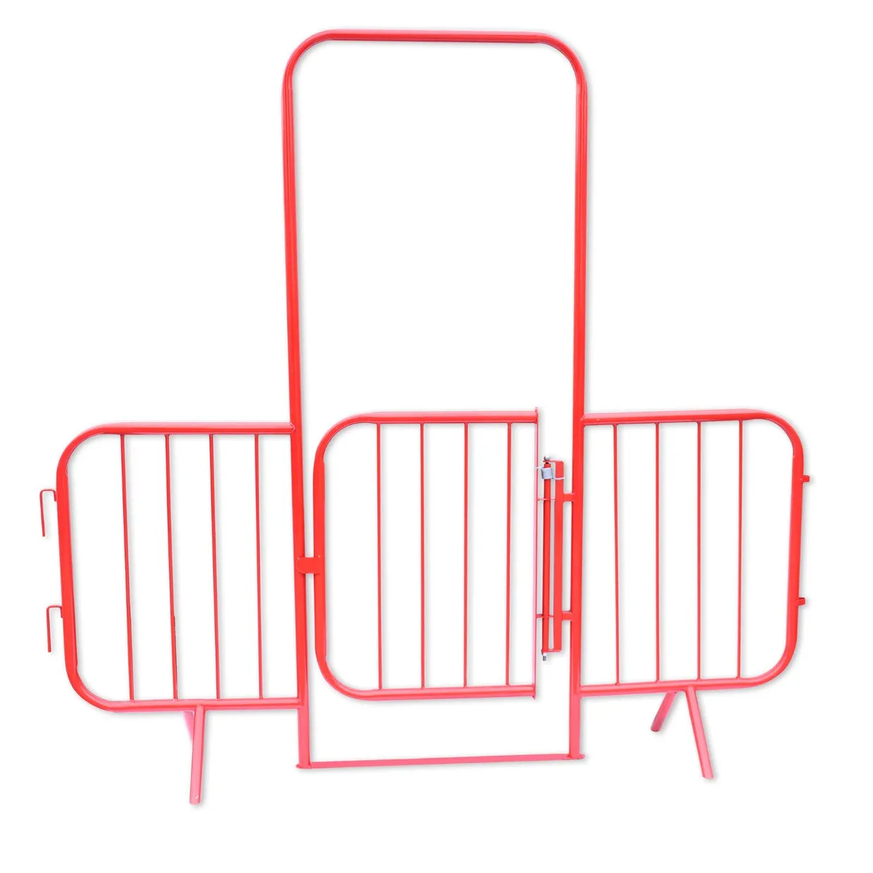 Heavy Duty Walk Through Gated Pedestrian Barrier - Powder Coated Red