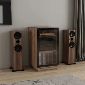 HOLLYWOOD HiFi Storage Cabinet for Turntable/Vinyl in Dark Oak by Tauris™