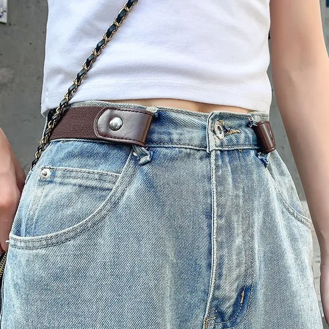 Invisible Elastic Waist Belts - Buckle Stretch Slim Waist Belt For Jean Pants, Dresses, Women/Men