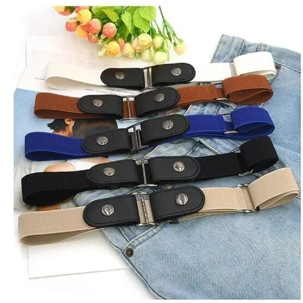 Invisible Elastic Waist Belts - Buckle Stretch Slim Waist Belt For Jean Pants, Dresses, Women/Men