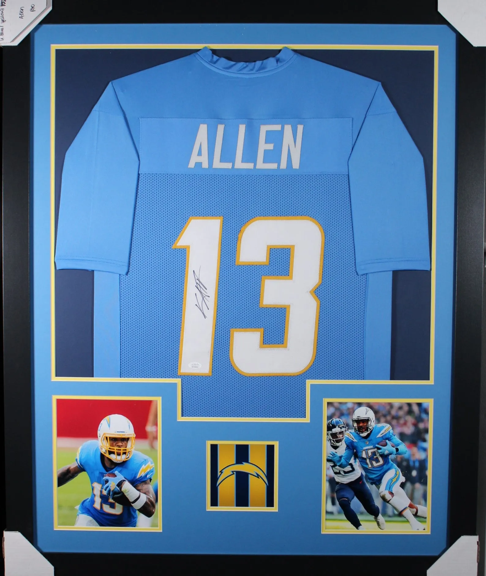 Keenan Allen framed autographed powder blue jersey