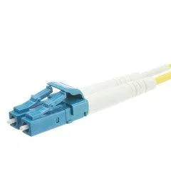 LC Duplex Fiber Optic Patch Cable, OS2 9/125 Singlemode, Yellow Jacket, Blue Connector, 6 meter (19.7 foot)