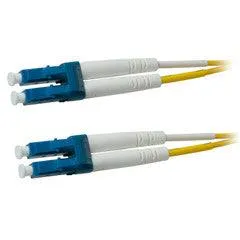 LC OM3 Duplex 2.0mm Fiber Optic Patch Cord, OFNR, Multimode 50/125, Aqua Jacket, Beige Connector, 10 meter (33 ft)