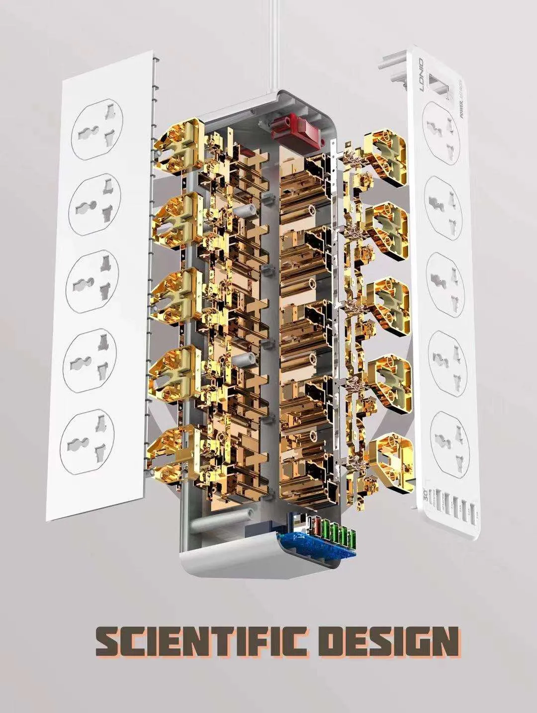 LDNIO SC10610 | 2500W PD & QC3.0 Power Socket  | With 32W Type-C & USB Ports