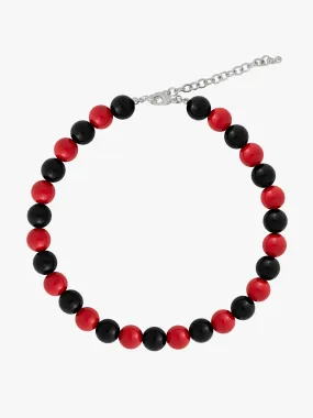 Lola Beaded Necklace - Red/Black