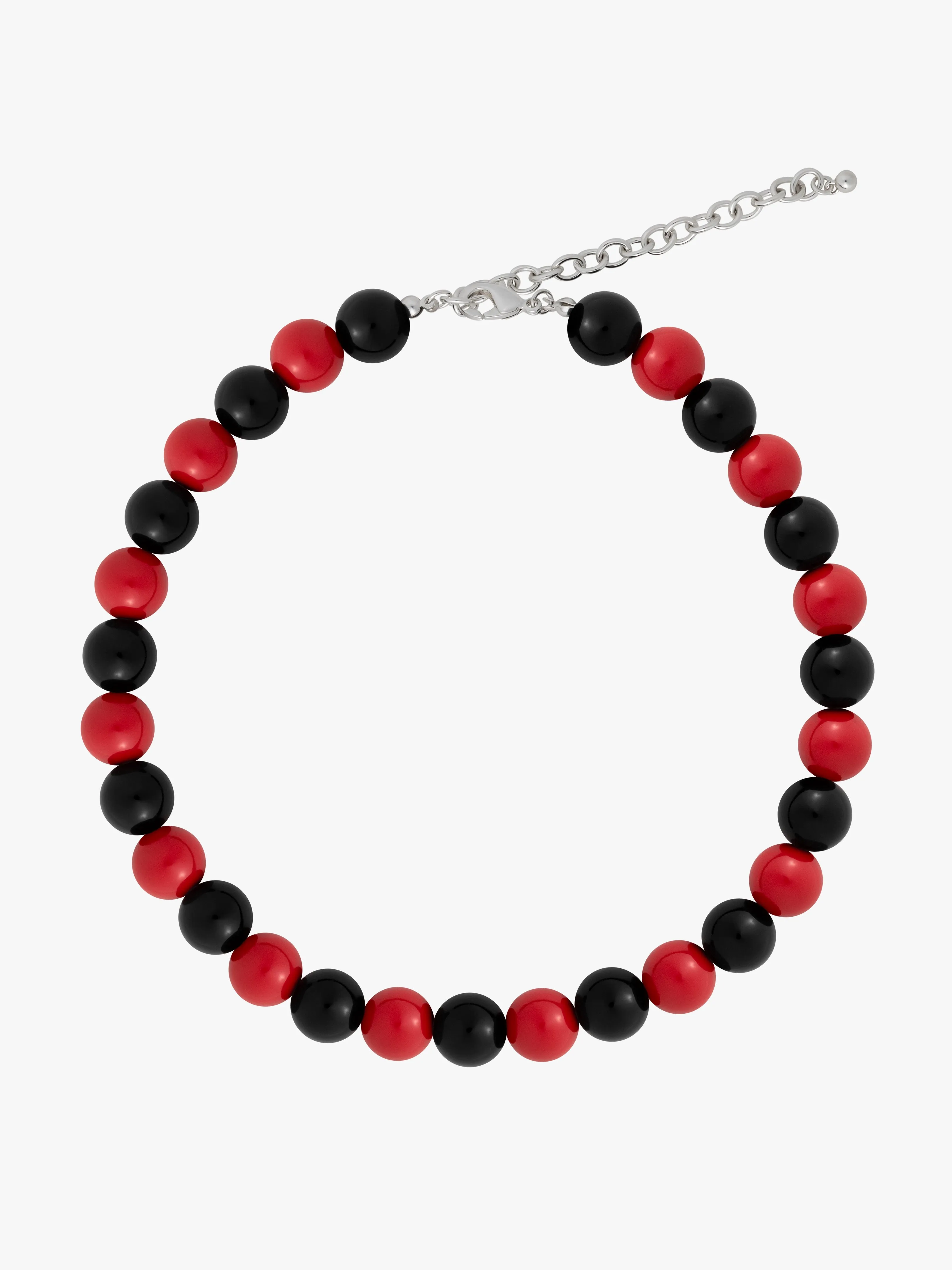 Lola Beaded Necklace - Red/Black