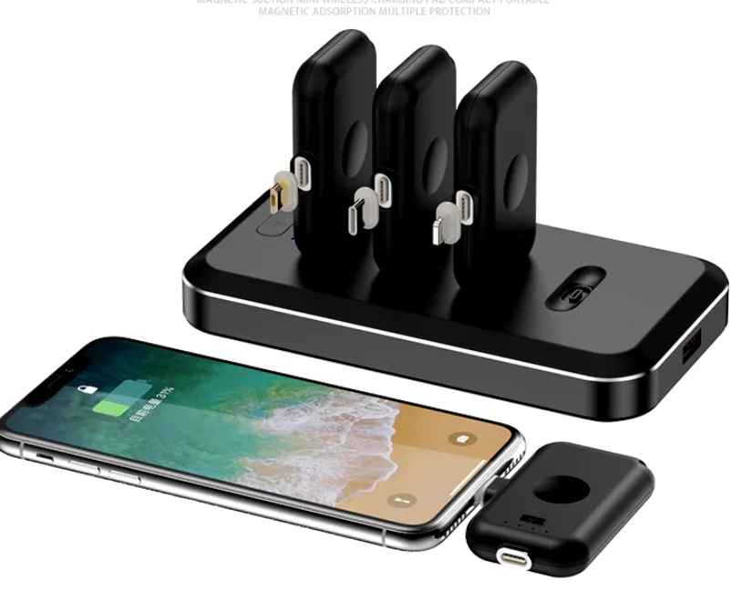 Magnetic Mini Power Bank External Battery Charger Type C Magnet Powerbank LED 2A Fast Charging for iPhone Xiaomi Samsung Huawei