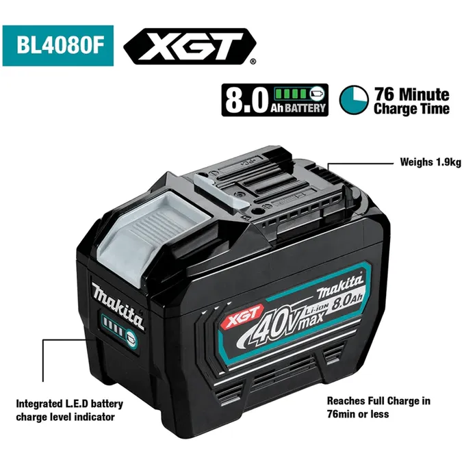 Makita BL4080F 40V / 8.0Ah XGT Li-Ion Battery (191X65-8)