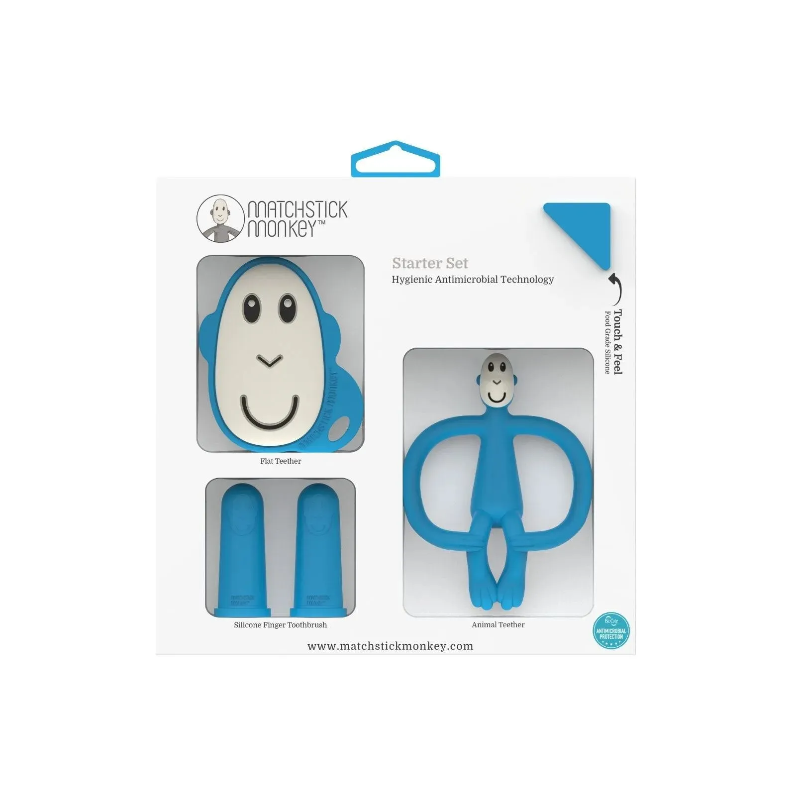 Matchstick Monkey Monkey Teething Starter Set - Blue