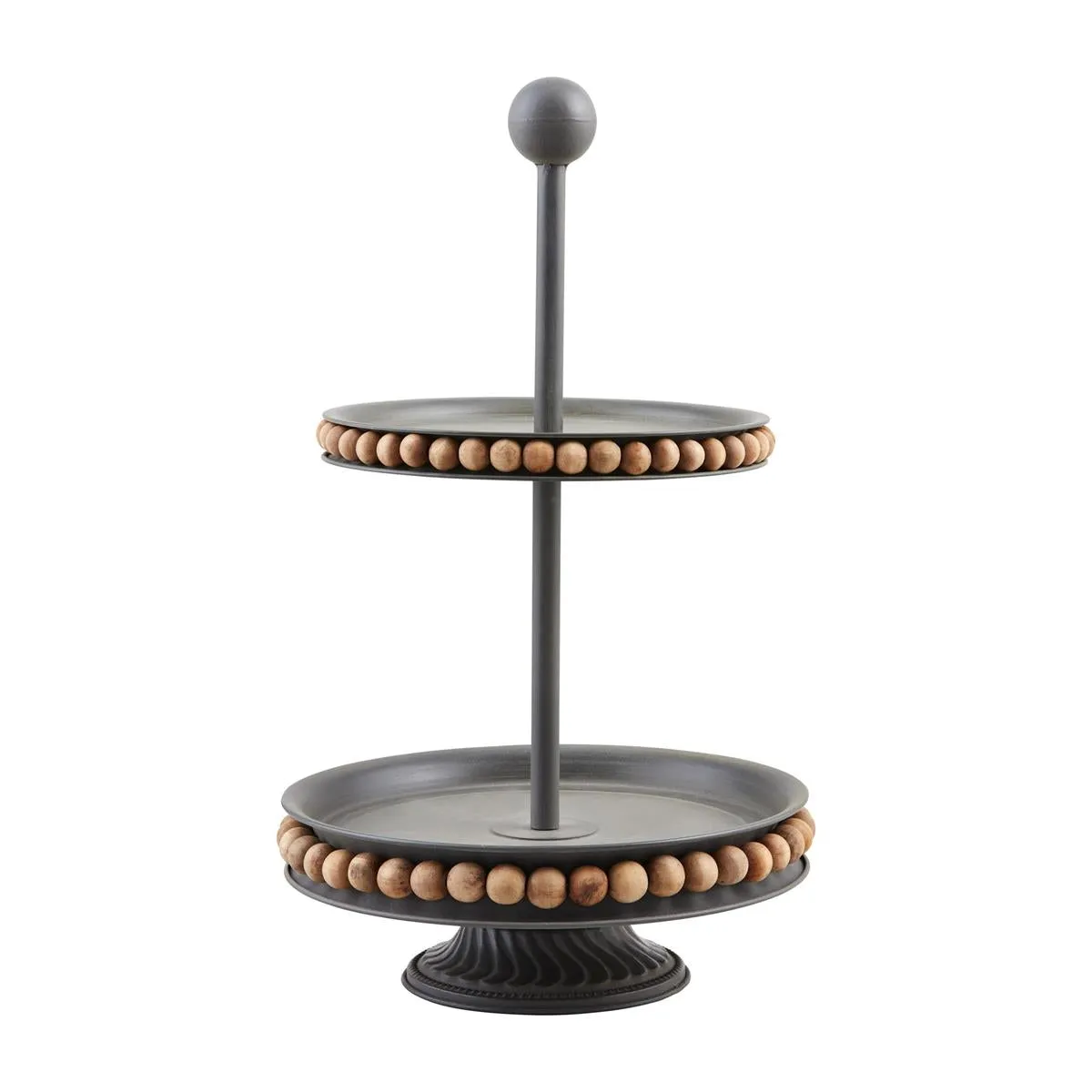 Mud Pie Tin Beaded Tiered Server