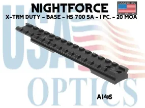 NIGHTFORCE, A146, X-TRM DUTY - BASE - HS 700 SA - 1 PC. - 20 MOA