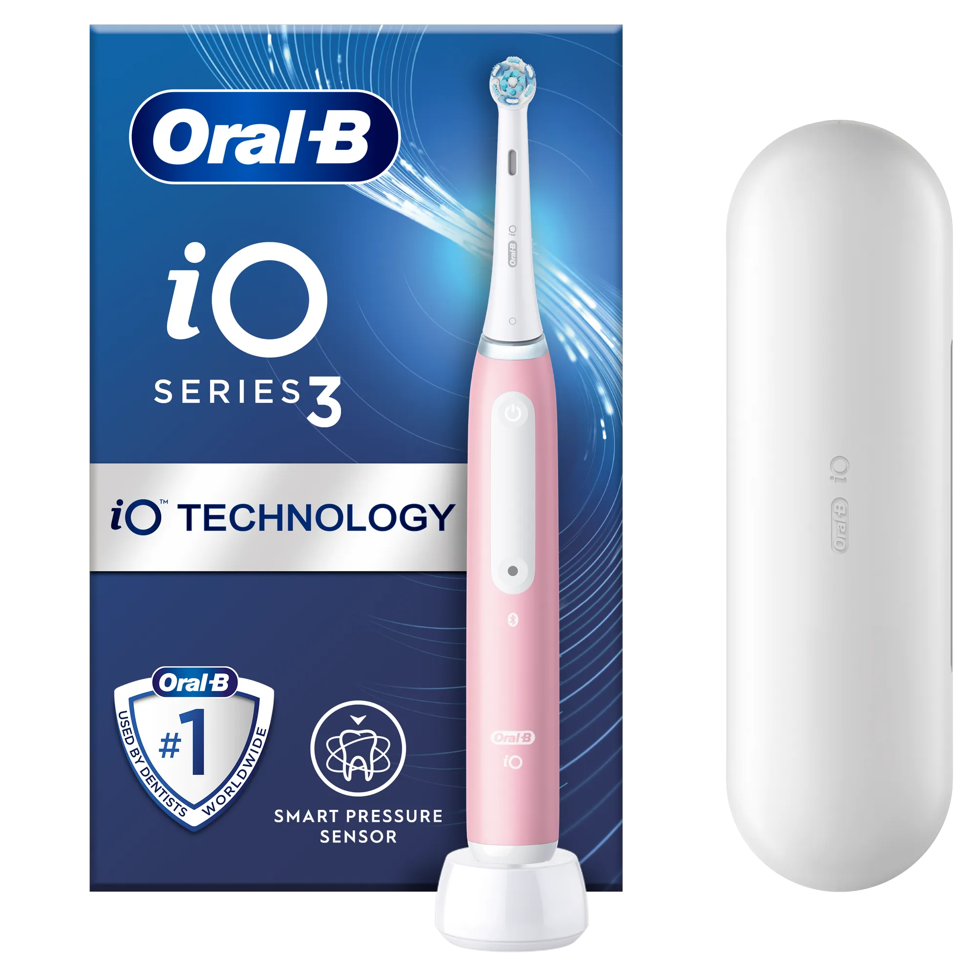 Oral B Io3 Blush Pink Electric Toothbrush   Travel Case