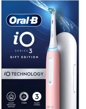 Oral B Io3 Blush Pink Electric Toothbrush   Travel Case