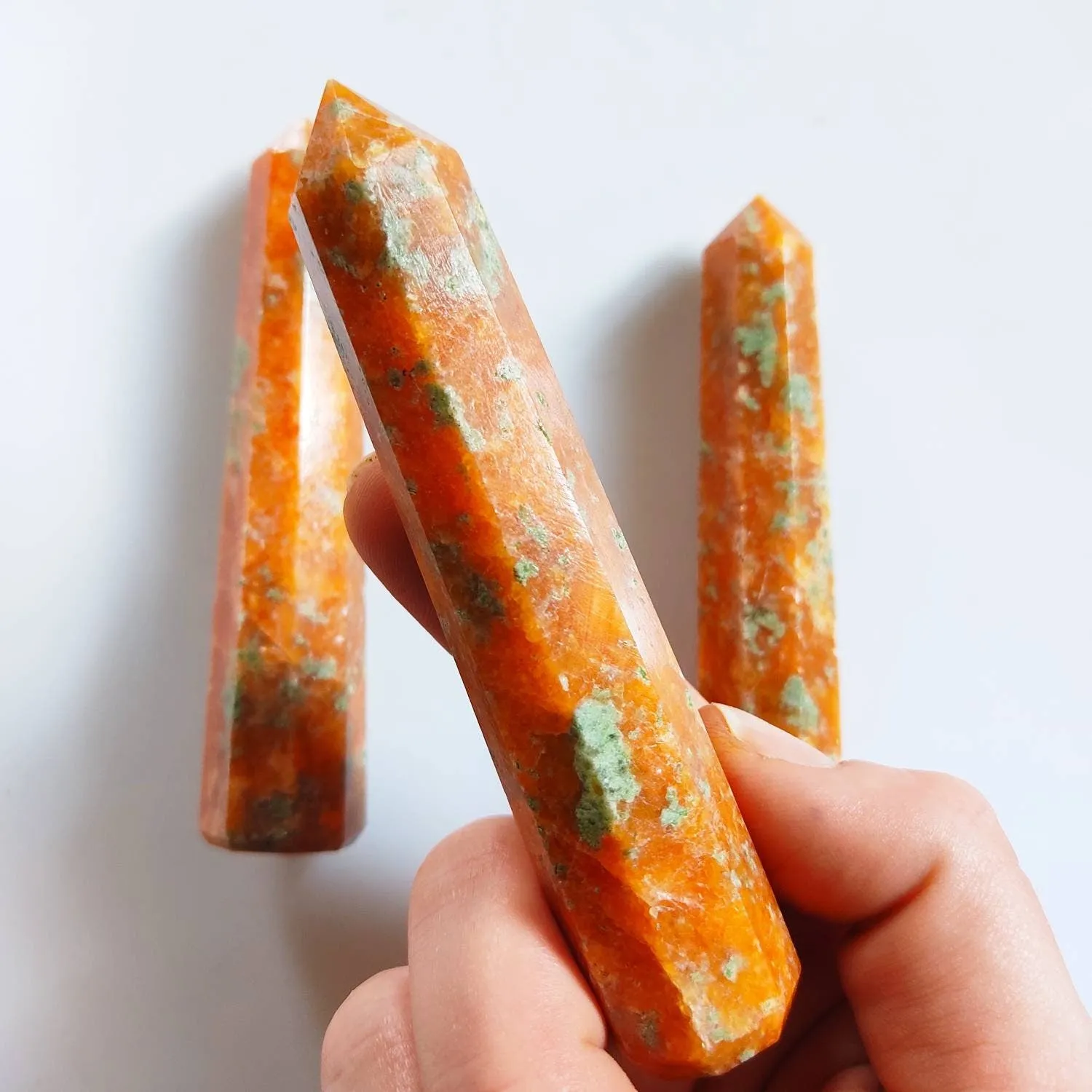 Orange Orchid Calcite Crystal Obelisk