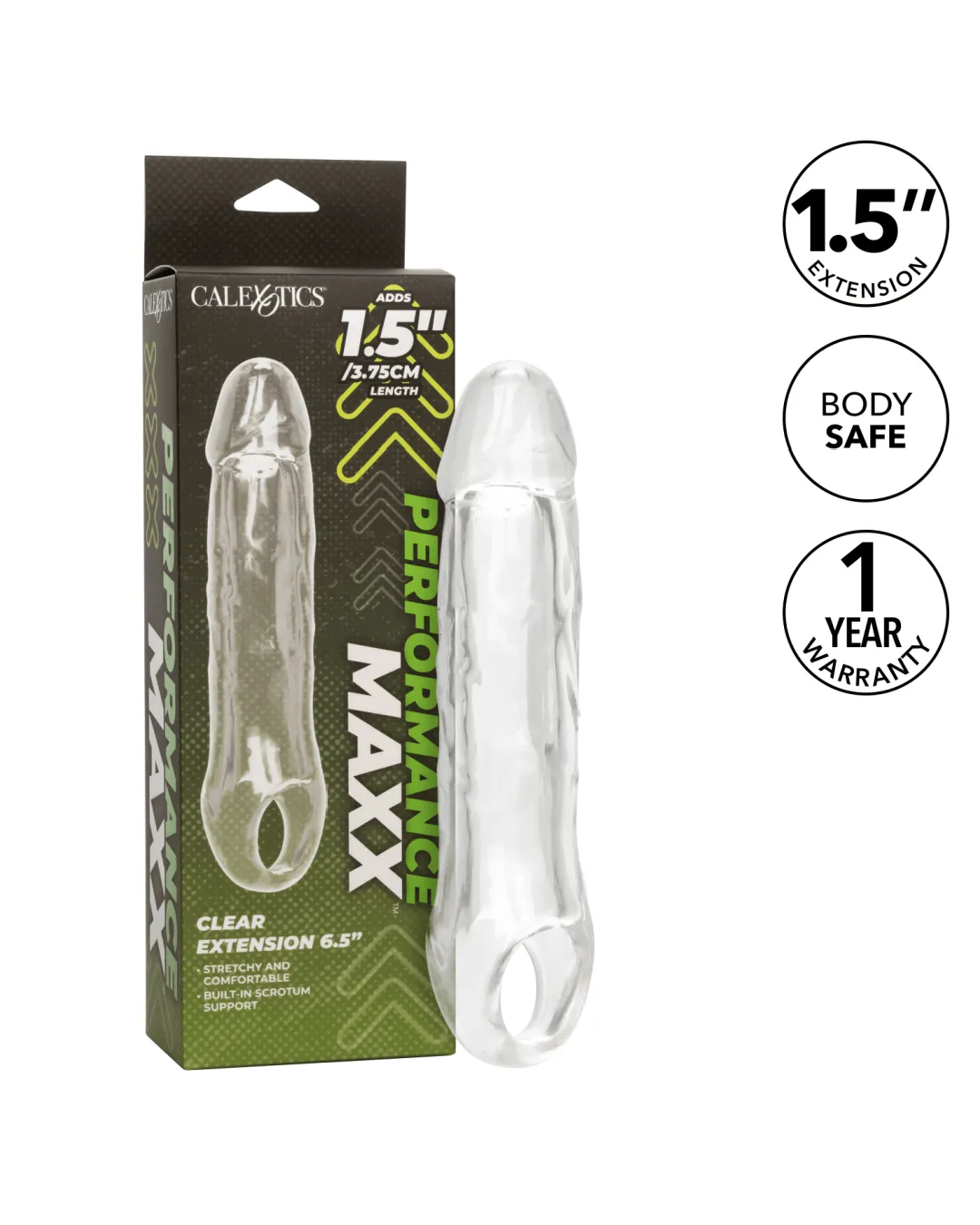 Performance Maxx 6.5 Inch Clear Penis Extension with Ball Strap