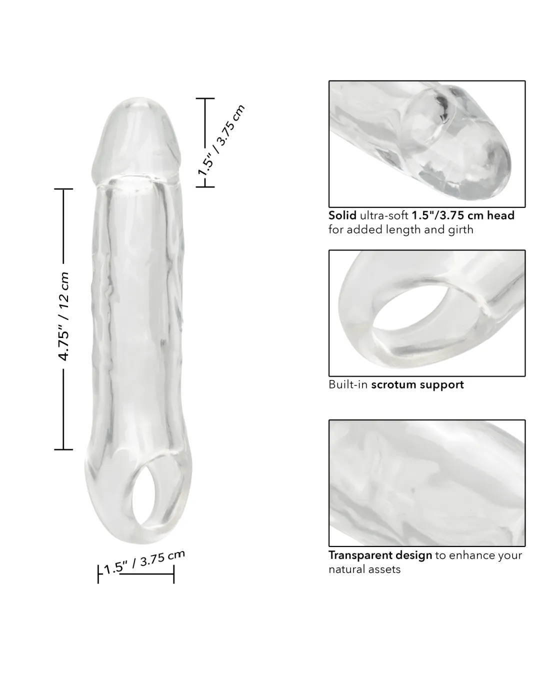 Performance Maxx 6.5 Inch Clear Penis Extension with Ball Strap