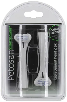 Petosan Sonic Power Electric Toothbrush Replacement Heads 2 Pk Sm Med 34 Lbs