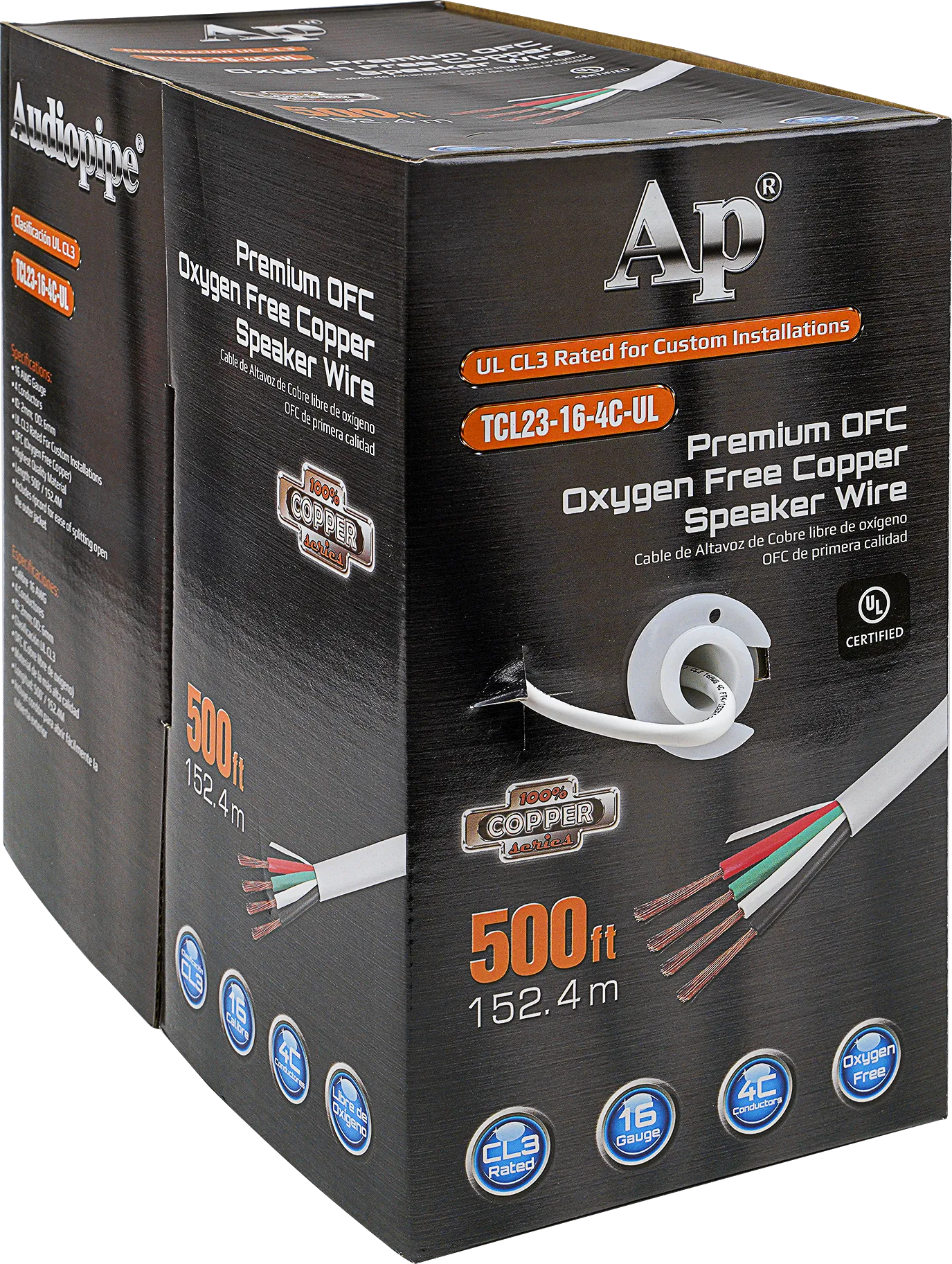 Premium 16 Gauge Oxygen Free Copper Speaker Wire (TCL23-16-4C-UL)