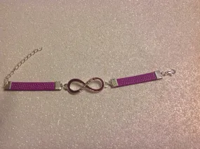 Purple infinity rhinestone bracelet