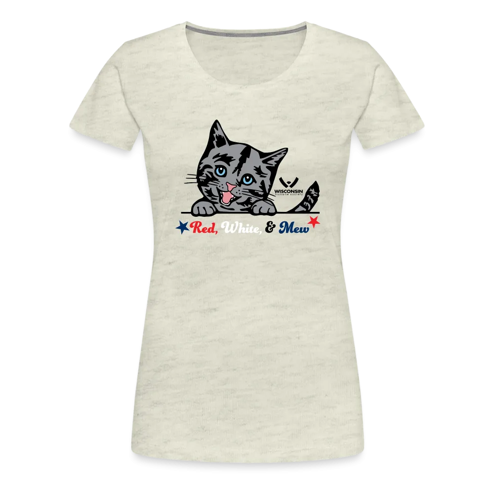 Red White & Mew Contoured Premium T-Shirt