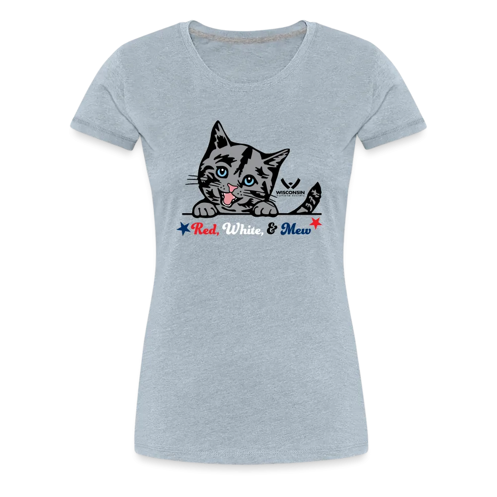 Red White & Mew Contoured Premium T-Shirt