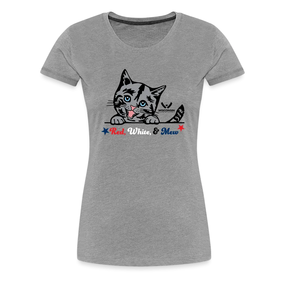 Red White & Mew Contoured Premium T-Shirt