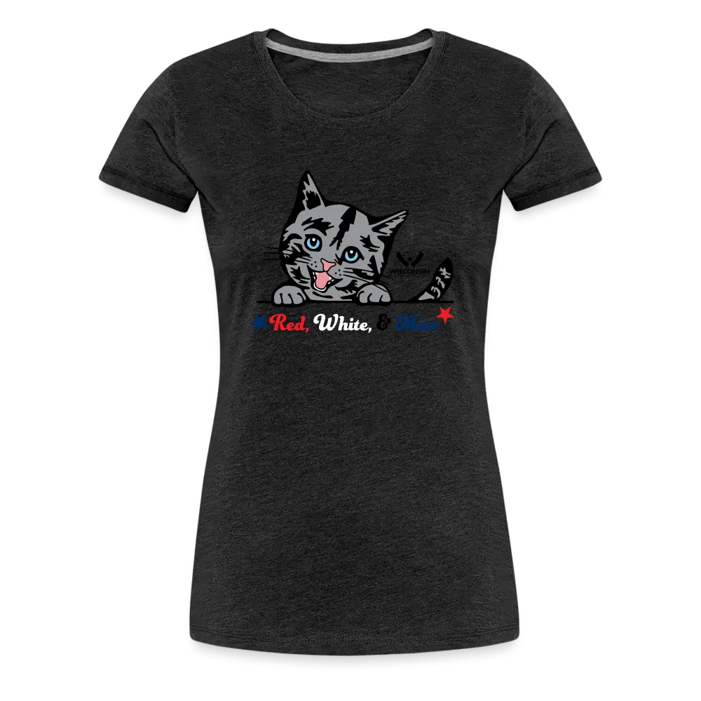 Red White & Mew Contoured Premium T-Shirt